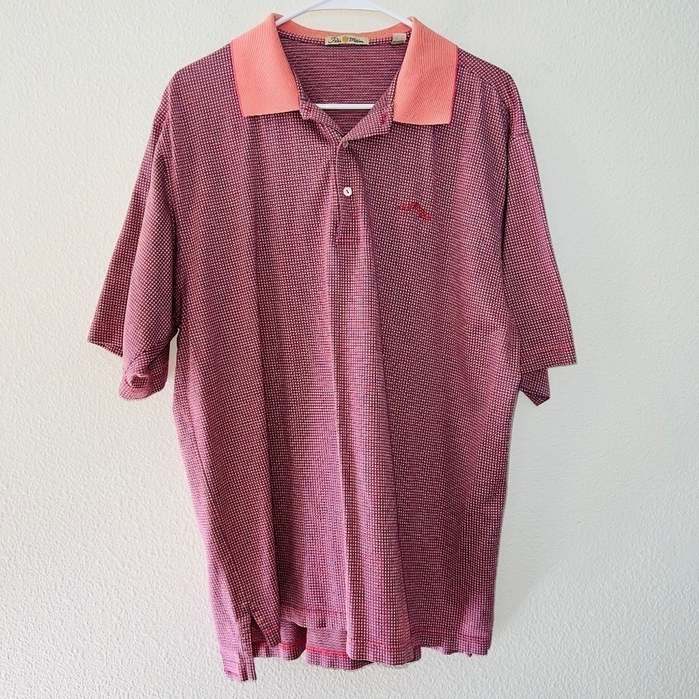 Men's Peter Millar Pink Short Sleeve Double Mercerized Cotton Polo Shirt size XL